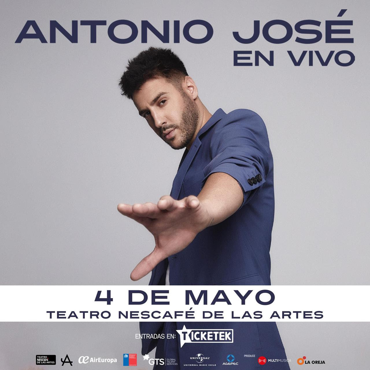 Antonio José agenda concierto en Chile